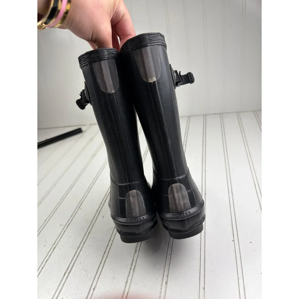 Hunter Original Black Norris Field Waterproof Rubber Rain Boots Kids Size 13/1
